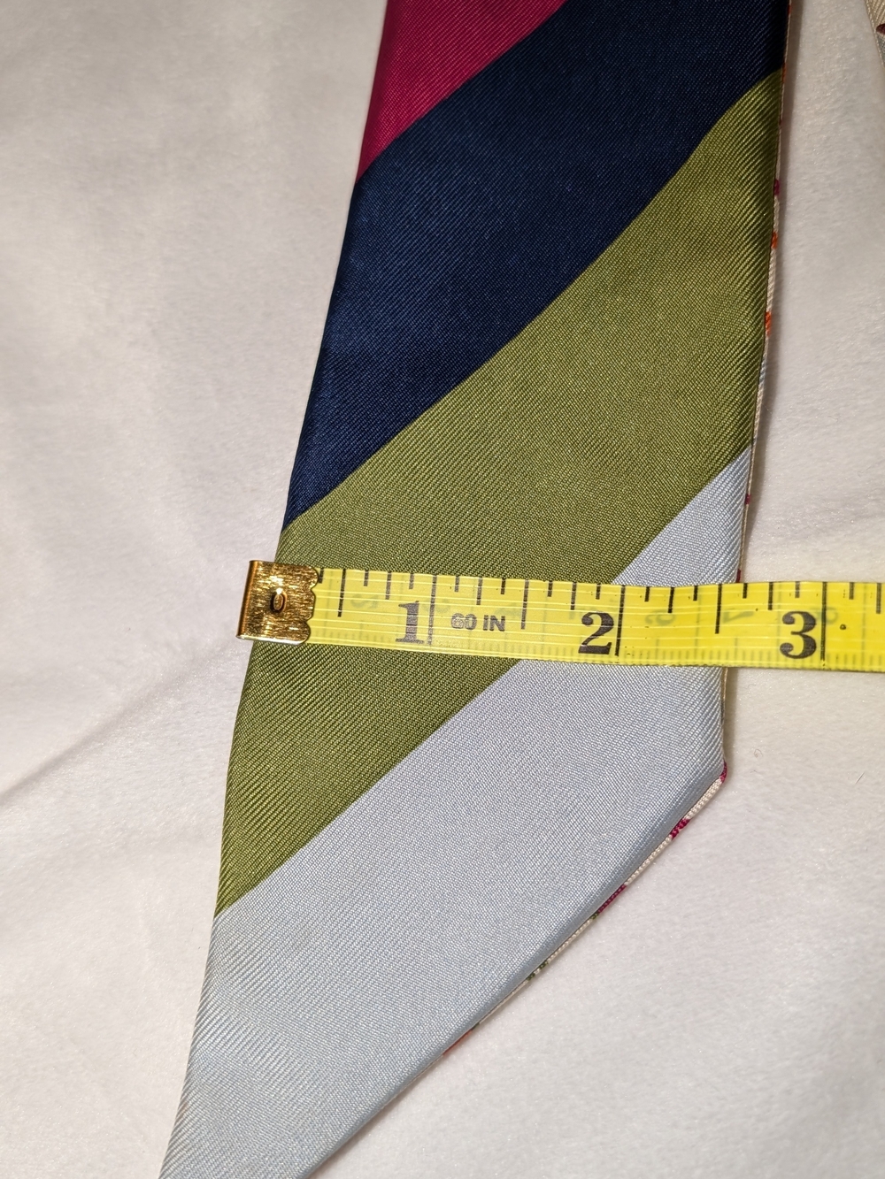 Coach Legacy Stripe Reversible Skinny Scarf Good Condition - Picture 2 of 8